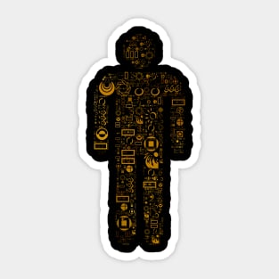 Metal Man Word Cloud (5) Sticker